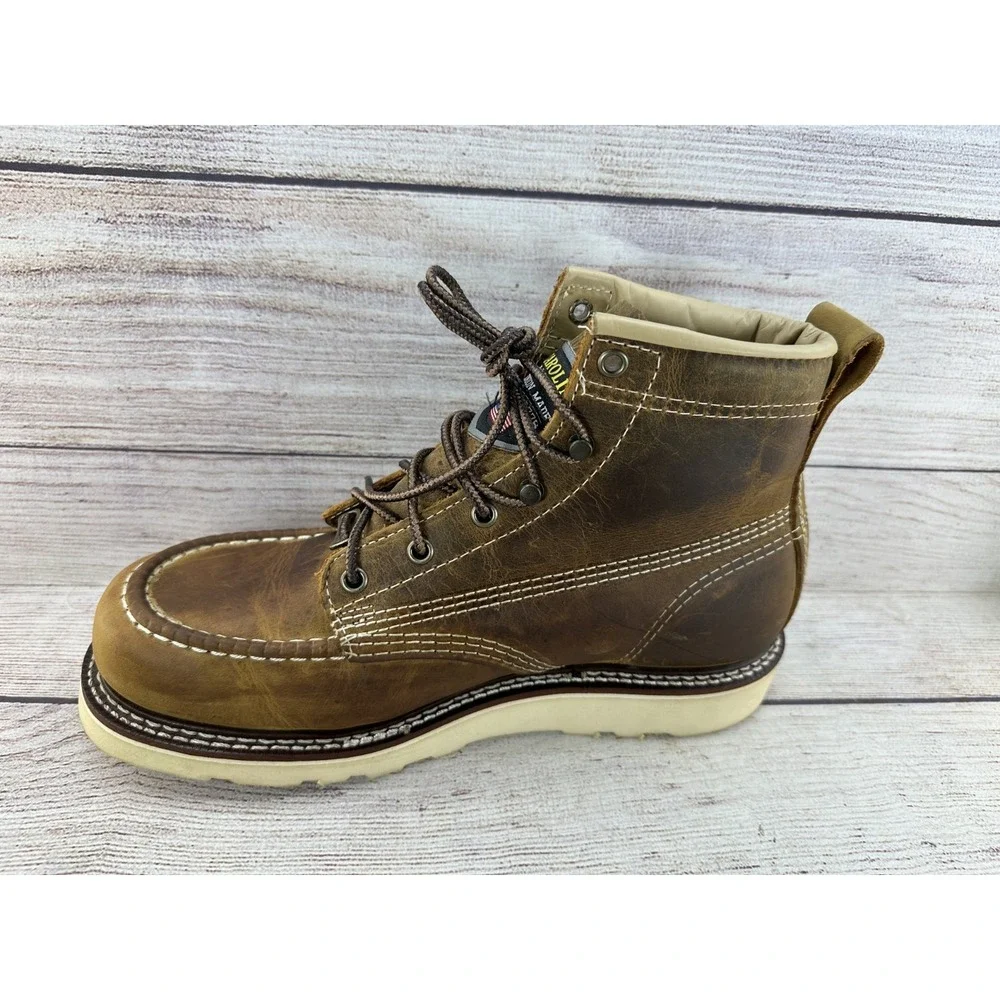 Carolina Men's Brown Leather Moc Toe Work Boots